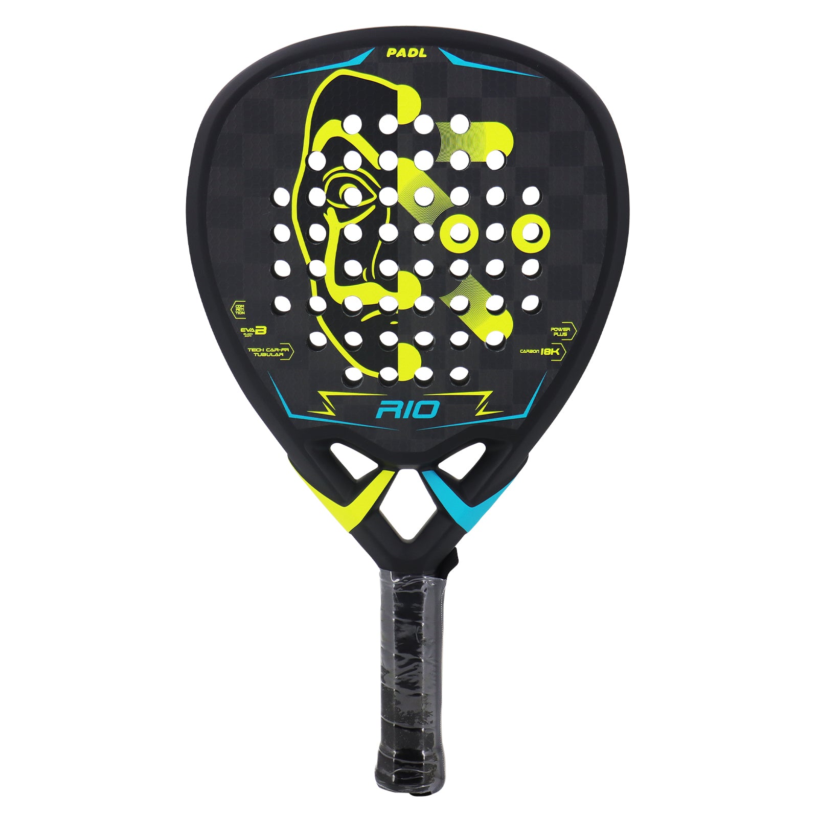 Padelracket Modell RIO – Svart/Neongul