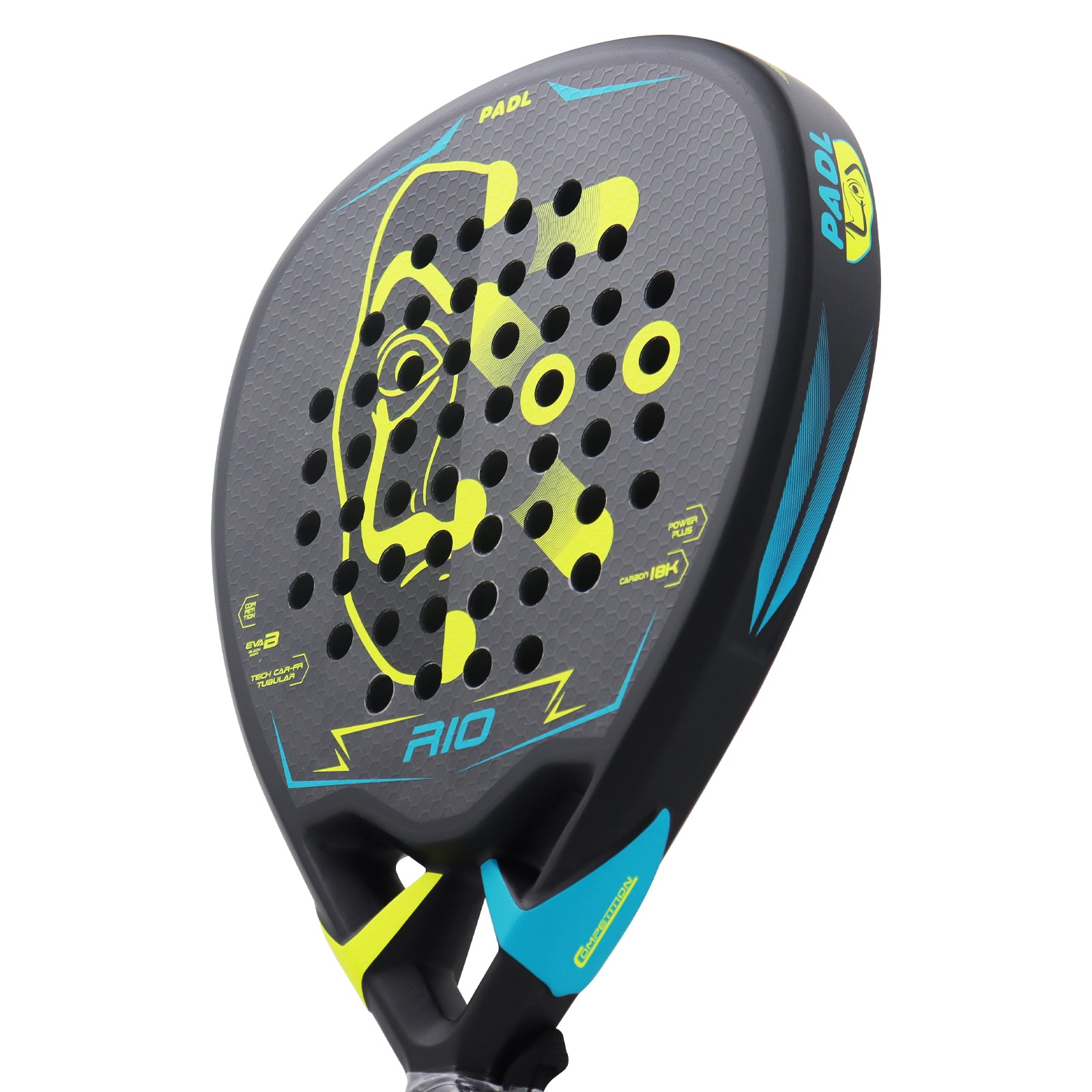 Padelracket Modell RIO – Svart/Neongul